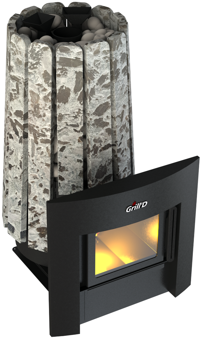 Банная печь Grill'D Cometa Vega 180 Window Stone Pro (Серпентинит)